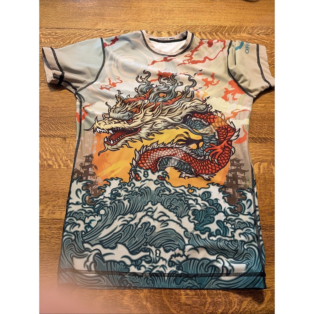 Origin Roots Dragon SS Compression Fit Rashguard Men's LG BJJ MMA Fighting USA